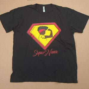 Cotton Heritage Women's Short Sleeve Crew Neck 100% Cotton T-shirt Black Printed